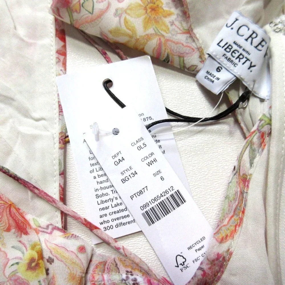 NWT J.Crew Open-back Silk Maxi in Liberty® Garden Floral Dress 6